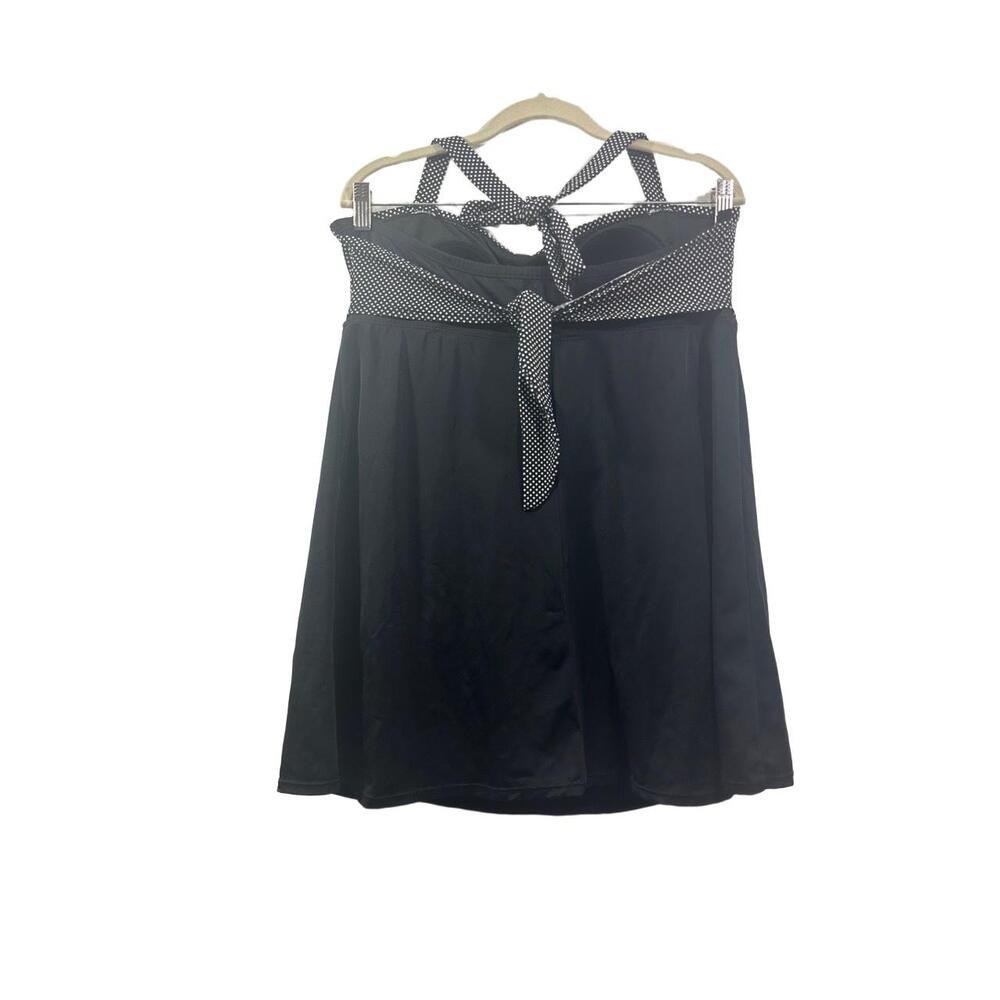 Jaclyn Smith SWIM Dress Womens Size 16 Black Aline Halter Neck Polka Dot Top - Picture 7 of 13